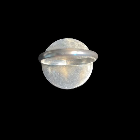 Handcrafted Pink & Black Sterling Silver Statement Ring Artistic Gift Modern - Picture 5 of 8